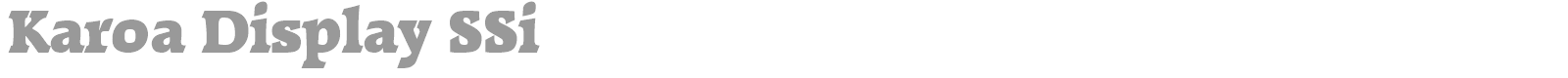 Karoa Display SSi font preview