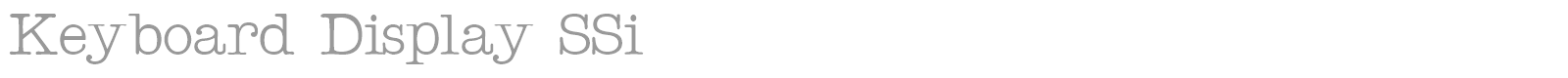Keyboard Display SSi font preview