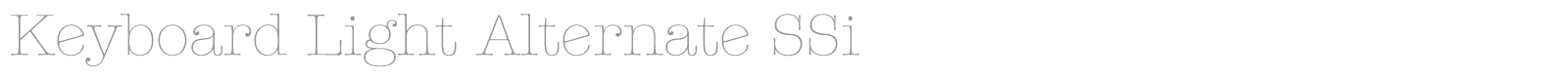 Keyboard Light Alternate SSi font preview