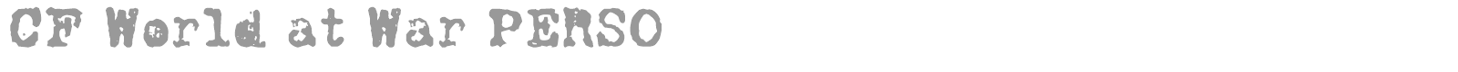 CF World at War font preview