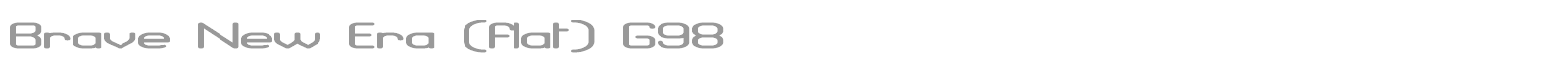 Brave New Era G98 font preview
