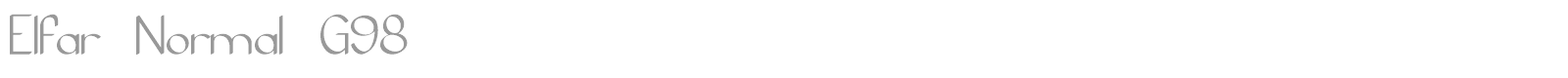 Elfar Normal G98 font preview