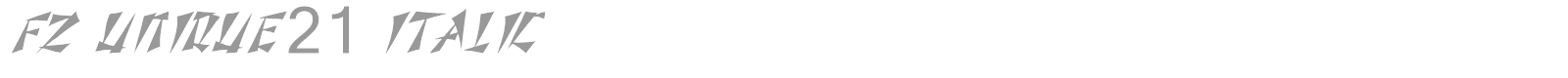 FZ UNIQUE 21 ITALIC font preview