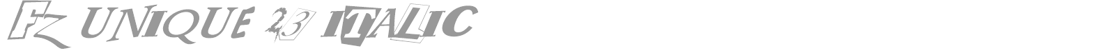 FZ UNIQUE 23 ITALIC font preview