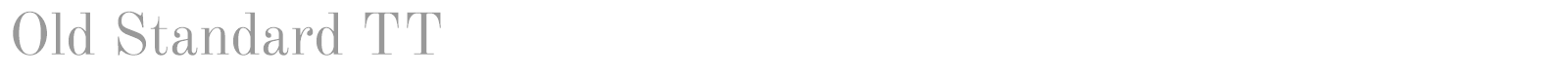 Old Standard font preview