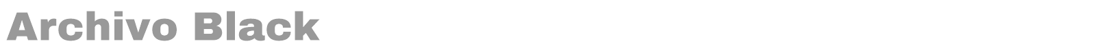 Archivo Black font preview