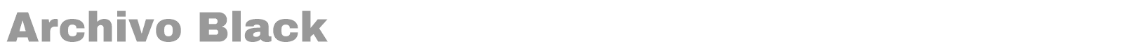 Archivo Black font preview