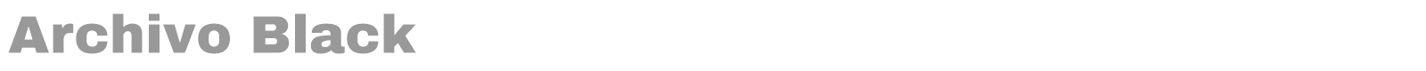 Archivo Black font preview