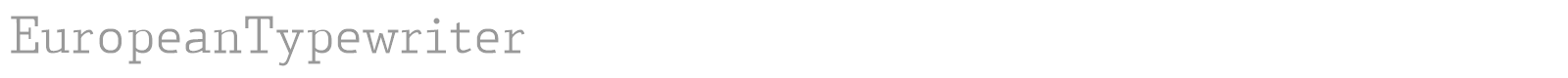 European Typewriter font preview