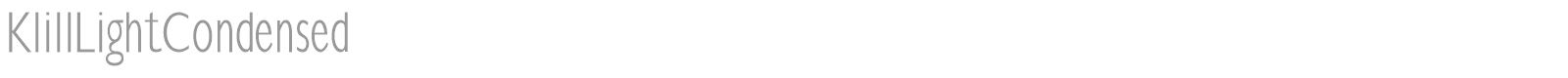 Klill Light Condensed font preview