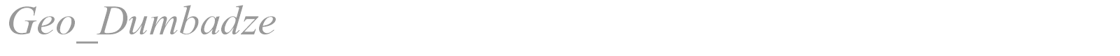 GEO DUMBADZE font preview