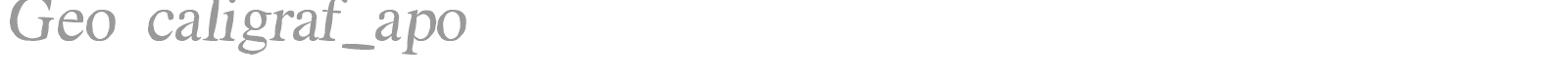 Geo caligraf_apo font preview