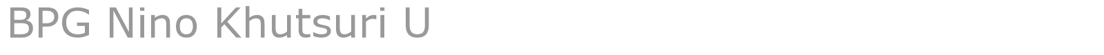 BPG Nino Khutsuri U font preview