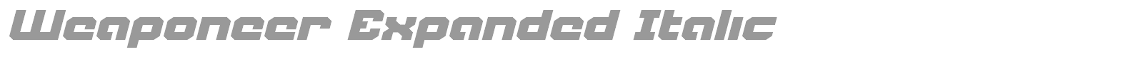 Weaponeer Expanded Italic font preview
