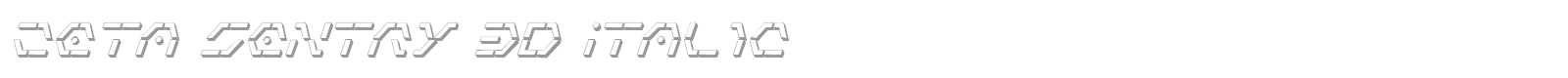 Zeta Sentry 3D Italic font preview
