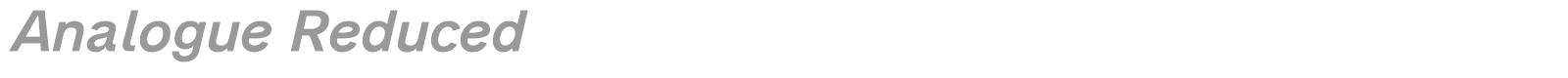 Analogue Reduced font preview