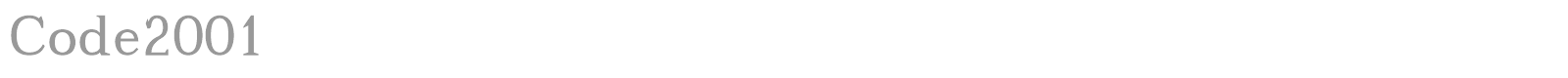 Code2001 font preview