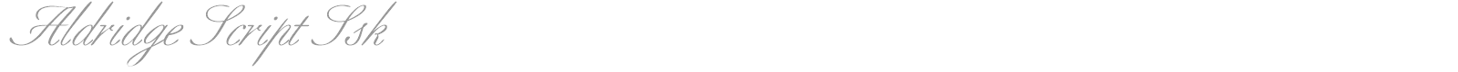 AldridgeScriptSSK font preview