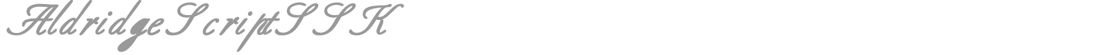 AldridgeScriptSSK font preview