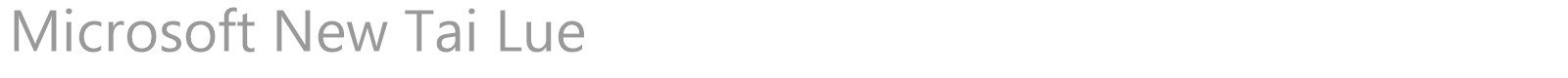 Microsoft New Tai Lue font preview