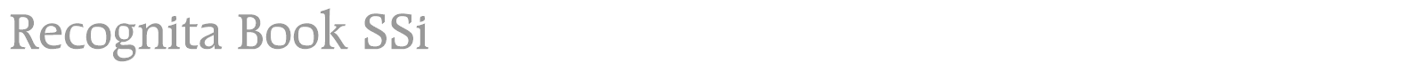 Recognita Book SSi font preview