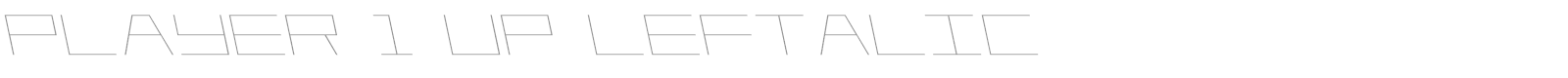 Player 1 Up Leftalic font preview