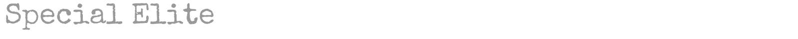Special Elite font preview
