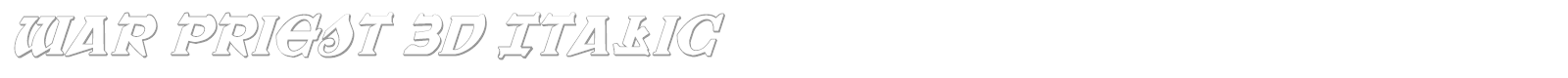 War Priest 3D Italic font preview