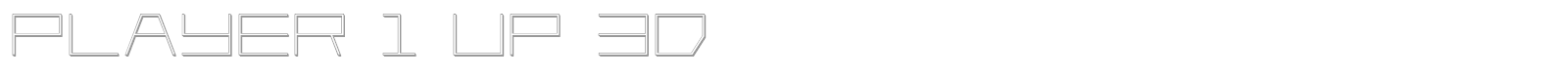 Player 1 Up 3D font preview