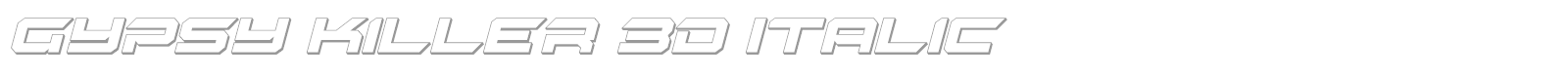 Gypsy Killer Platinum Italic font preview