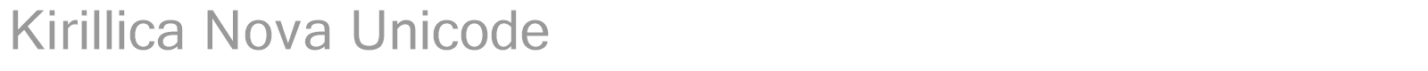Kirillica Nova Unicode font preview