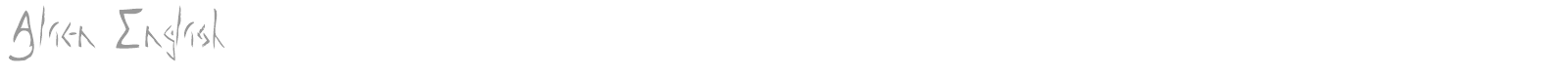 Alien English font preview