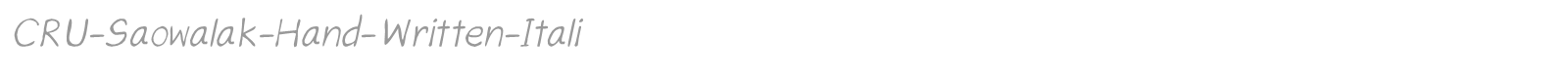 CRU-Saowalak-Hand-Written-Itali font preview