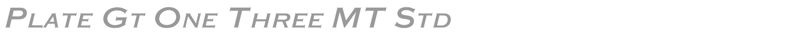 Plate Gt One Three MT Std font preview