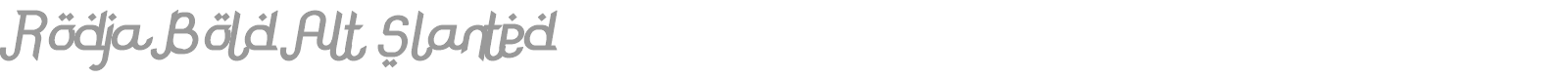 Rodja Alt End Slanted font preview
