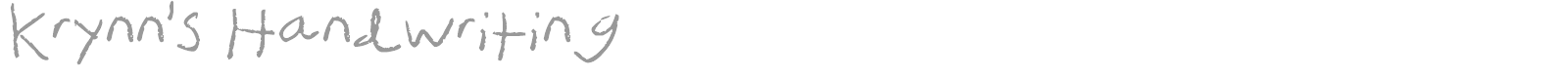 Krynn's Handwriting font preview