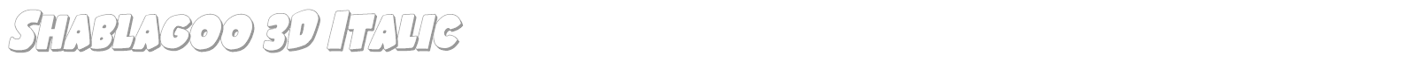 Shablagoo 3D Italic font preview