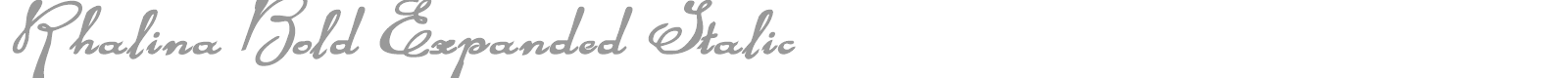 Rhalina Bold Expanded Italic font preview