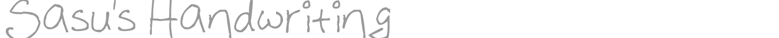 Sasu's Handwriting font preview