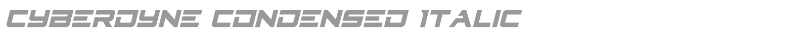 Cyberdyne Expanded Italic font preview