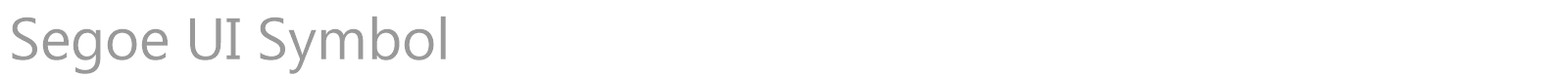 Segoe UI Symbol font preview