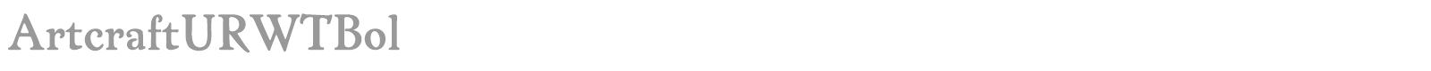 ArtcraftURWTBol font preview