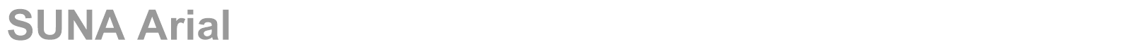 SUNA Arial font preview