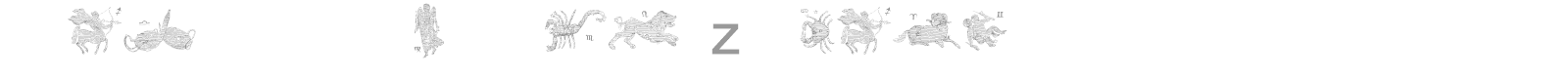signs of the zodiac font preview