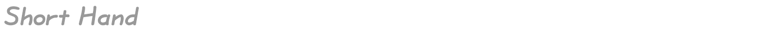 Short Hand font preview