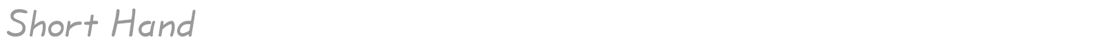 Short Hand font preview