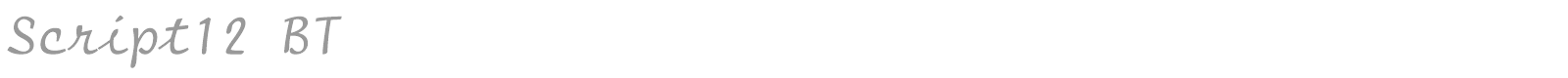 Script12 BT font preview