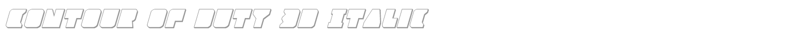 Contour of Duty Leftalic font preview