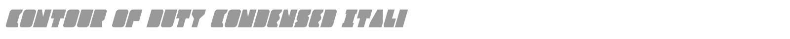 Contour of Duty Leftalic font preview