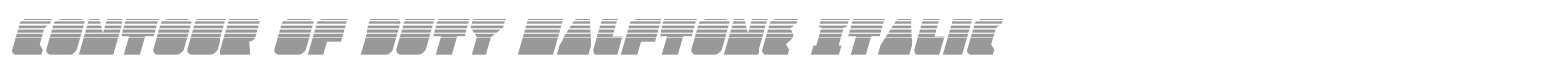 Contour of Duty Leftalic font preview